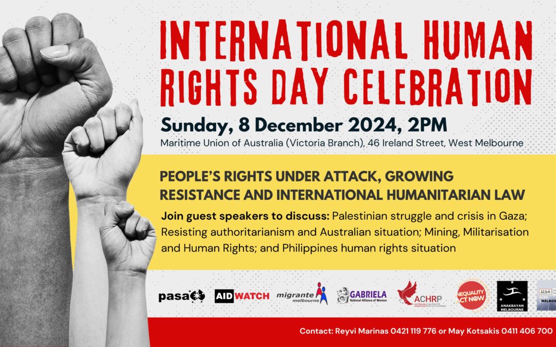 International Human Right Day: People’s rights under attack, growing resistance and international humanitarian law.